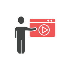 watch our video icons  symbol vector elements for infographic web