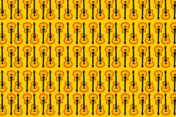 pattern design with guitar illustration theme