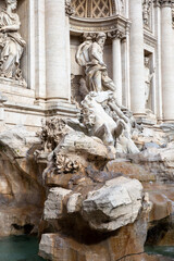 Fototapeta na wymiar Trevi Fountain (Fontana di Trevi) in Rome, Italy. Trevi is most famous fountain of Rome