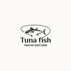 Tuna fish logo- vector illustration, tuna fish emblem design on white background. Suitable for your design need, logo, illustration, animation, etc.

