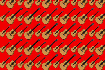 Fototapeta premium pattern design with guitar illustration theme