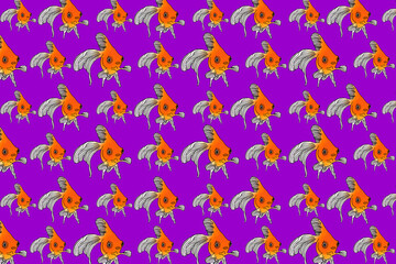 pattern design with goldfish illustration theme