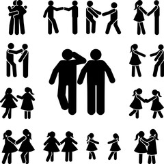 Boys friend icon in a collection with other items