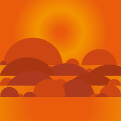 Desert Retr&ocirc; Flat Design, Retr&ocirc; image, Egypt, 