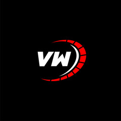 VW initial monogram for automotive logo with speed image design vector