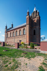 Fototapeta premium Old ancient church of Saints Peter and Paul in Zhuprany, Belarus.