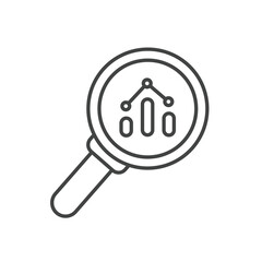 Magnified Rising Bars Chart icons  symbol vector elements for infographic web