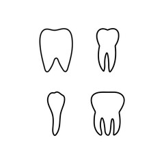 Teeth line icons. Medical tooth symbol illustration. Vector illustration.
