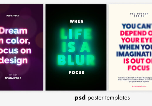Blurred Text Effect Posters