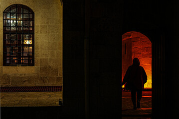 silhouette and people photo at night