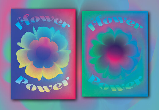Flower Gradient Abstract Flyer Layout