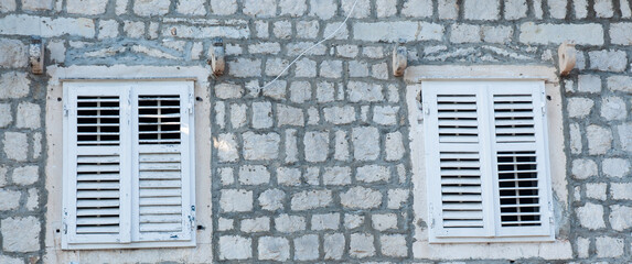 Fototapeta na wymiar Part of a typical seaside house in Herceg Novi, Montenegro.