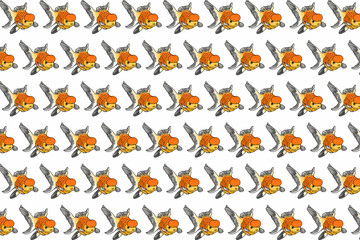 pattern design with goldfish illustration theme