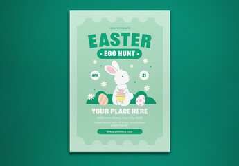 Green Easter Egg Hunt Flyer