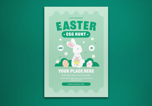 Green Easter Egg Hunt Flyer