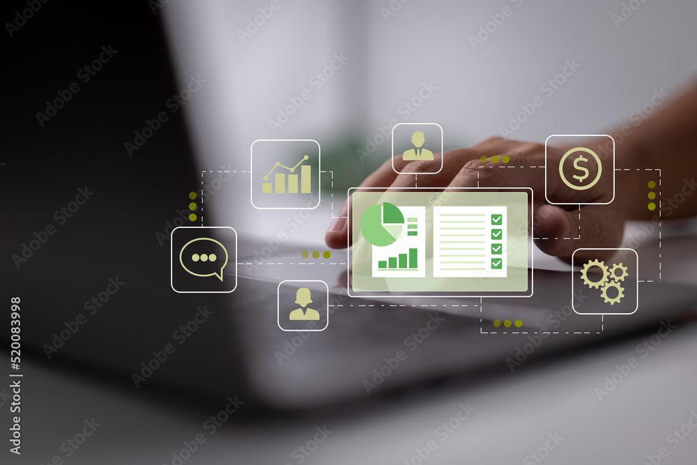 Poster relationship management with the customer. the accounting system, clients, and deals in relation to 