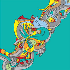 Obraz na płótnie Canvas colorful art floral vector illustration background