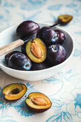 plums on a plate