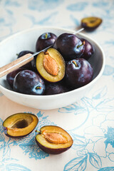 plums on a plate