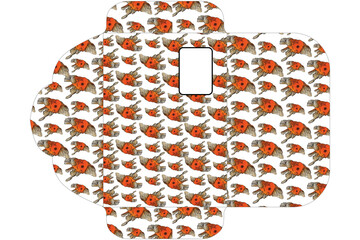 Envelope design with goldfish illustration pattern theme