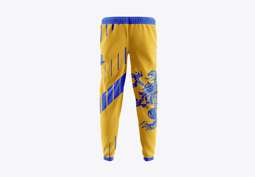 Men's Sport Pants Mockup. Back Side