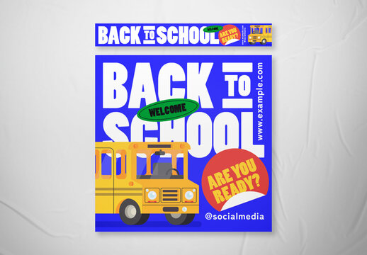 Vivid Blue Back to School Banner Layout