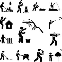 Berries, berry, fruits, harvest, man icon in a collection with other items