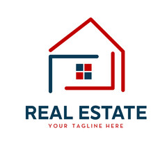 real estate logo design line art style