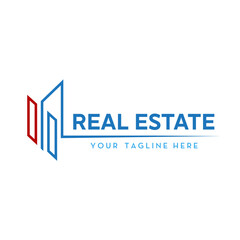 real estate logo design line art style