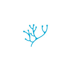 nerve cell logo or neuron logo with vector template