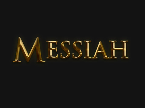 Messiah - black background with gold serif lettering for Christmas, Easter, or religious holidays