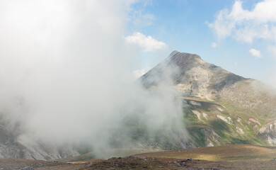 Clouds rising in the mountains