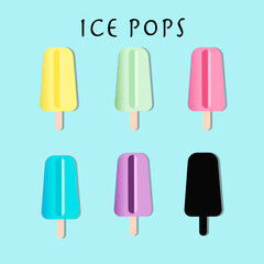 Set of ice pops