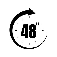 48 hours, icon symbol black, time, o'clock Forty-eight 