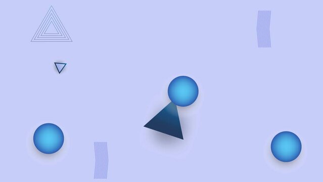simple 3d moving triangle and circle animation parallel