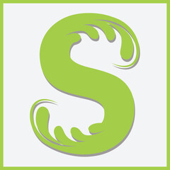 Beautiful Black flower capital alphabet letters.