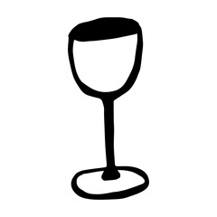 Vector doodle element is a glass wine glass.