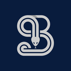 Initial Letter B Snake Logo Design