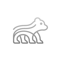 Bear logo template, line art animal