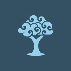 Cloud Tree Logo template