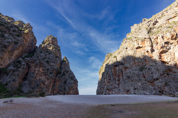 Sa Calobra beach in Mallorca in Balearic Islands (Spain)