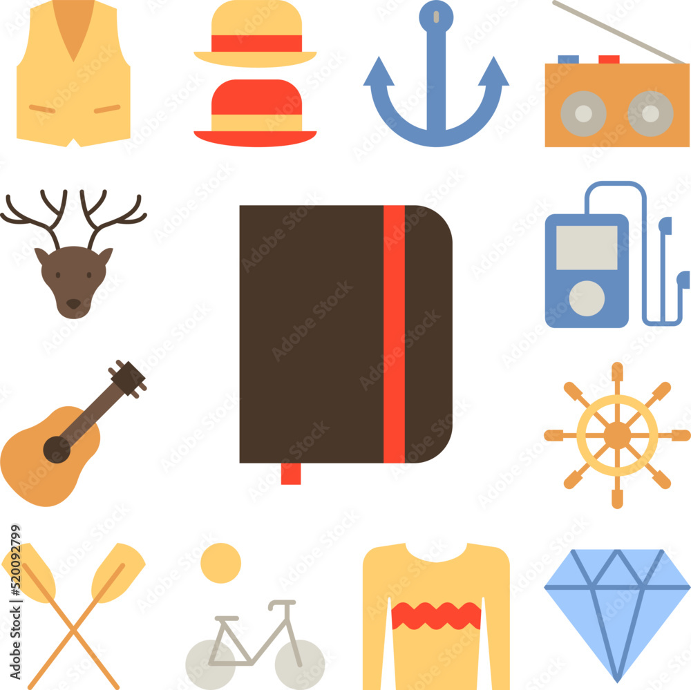 Poster notebook icon in a collection with other items