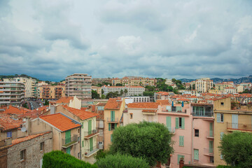Fototapeta na wymiar Daytime view of Cannes from Le Suquet hill