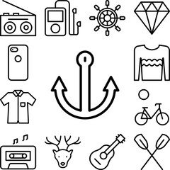 Obraz premium Anchor icon in a collection with other items