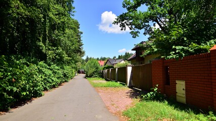 Area with  family houses in green district