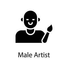 Male Artist  vector Solid Icon Design illustration on White background. EPS 10 File 
