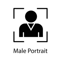 Male Portrait vector Solid Icon Design illustration on White background. EPS 10 File 