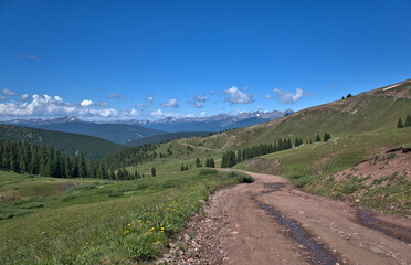 Fototapeta na wymiar View of Colorado Rocky Mountains on a ATV outing