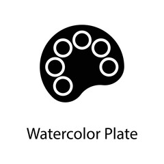 Watercolor Plate vector Solid Icon Design illustration on White background. EPS 10 File 