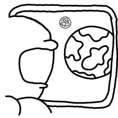 cute astronaut illustration in space